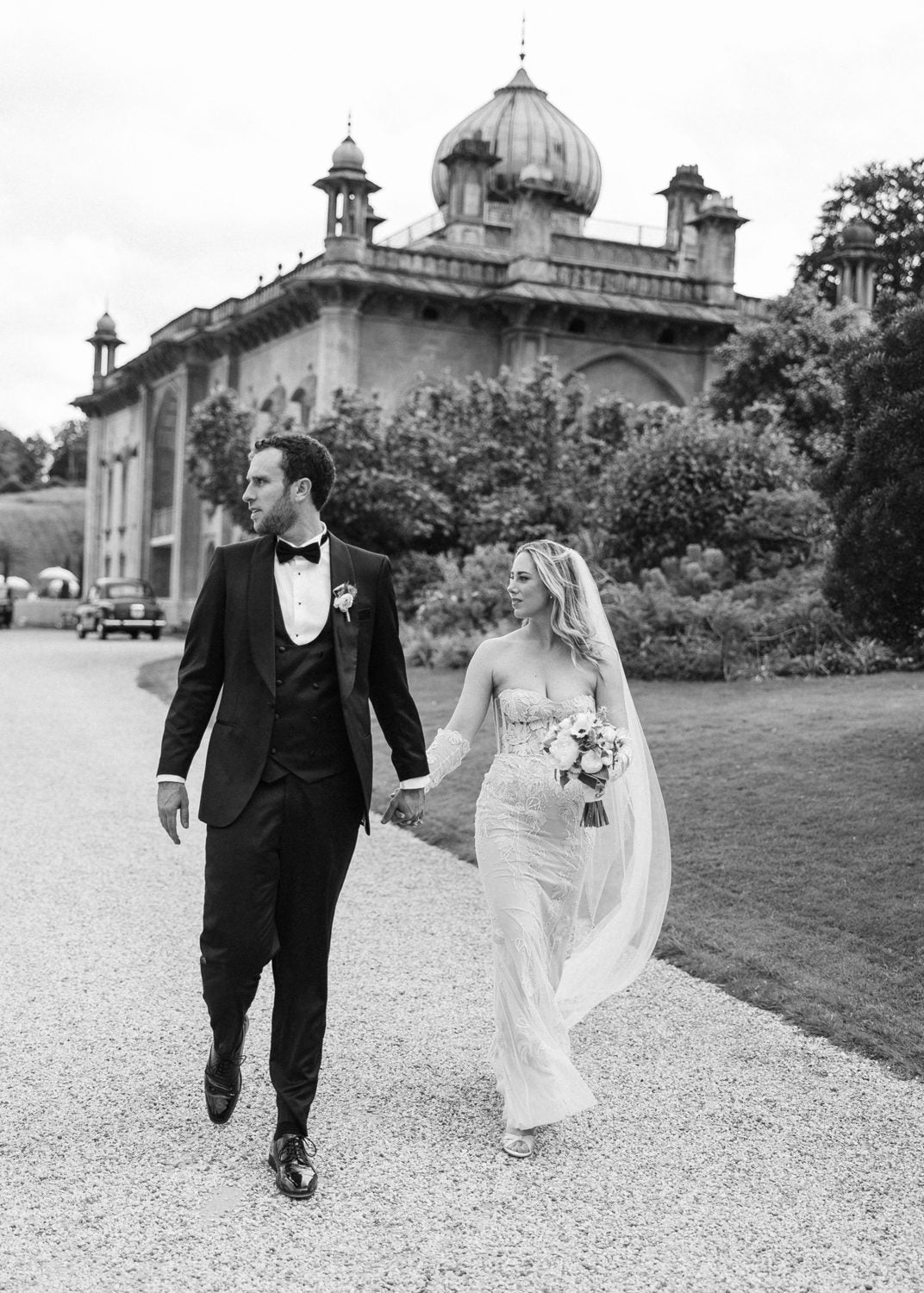 Hermione de Paula bride Averi wearing the Sweetheart Monstera Eclipse couture wedding gown with Monstera vine opera gloves and a hand-embroidered pearl trim veil - photo 10