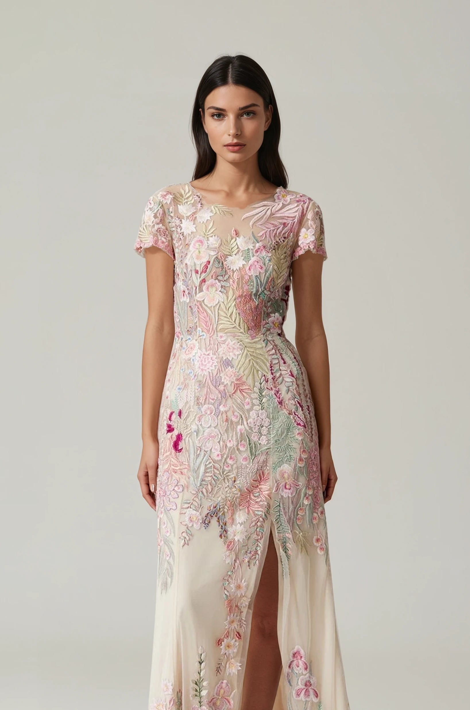 Underwater Wildflower Garden Gown with Open Scoop Back | Hermione de Paula Bridal Boutique