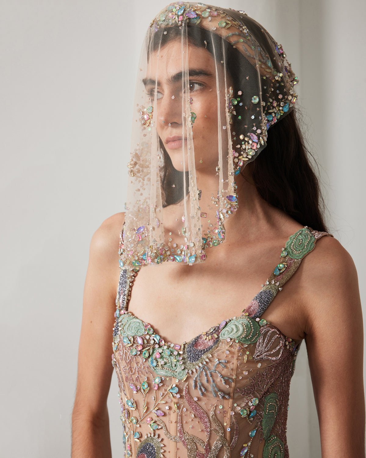 hermione-de-paula-Celestial Seascape Bustier Gown Aquarium Colourway-botanical-couture