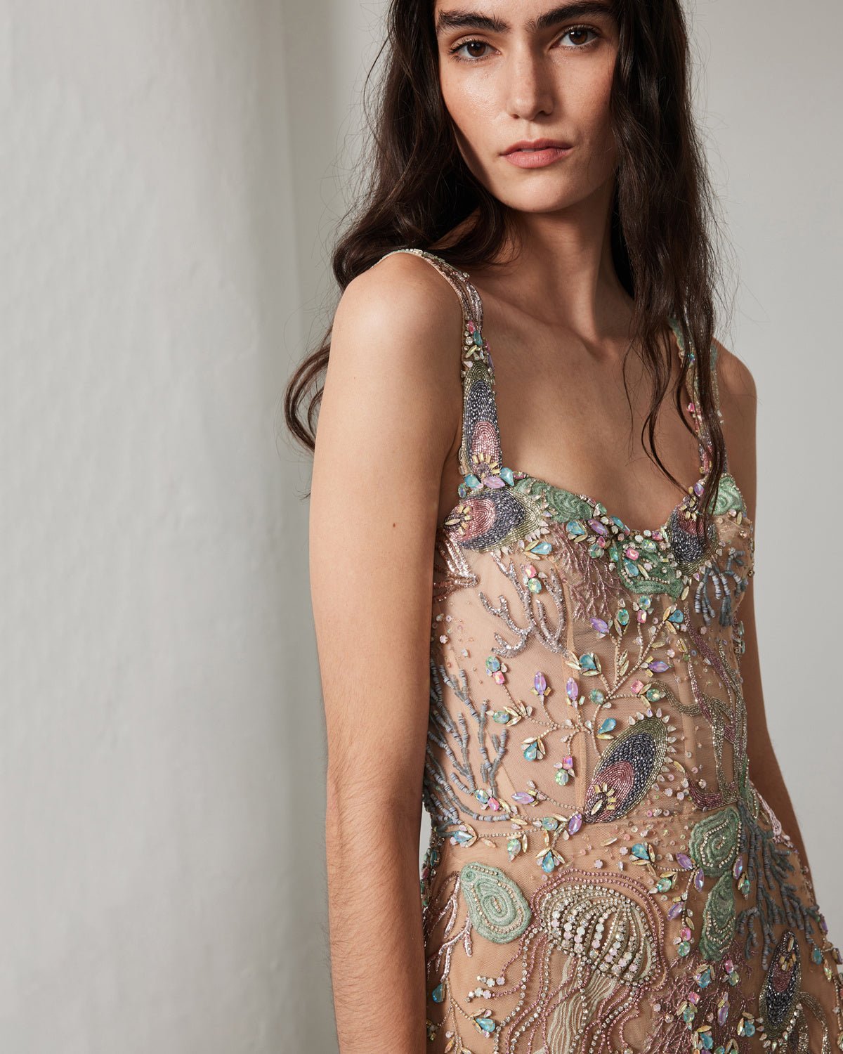 hermione-de-paula-Celestial Seascape Bustier Gown Aquarium Colourway-botanical-couture