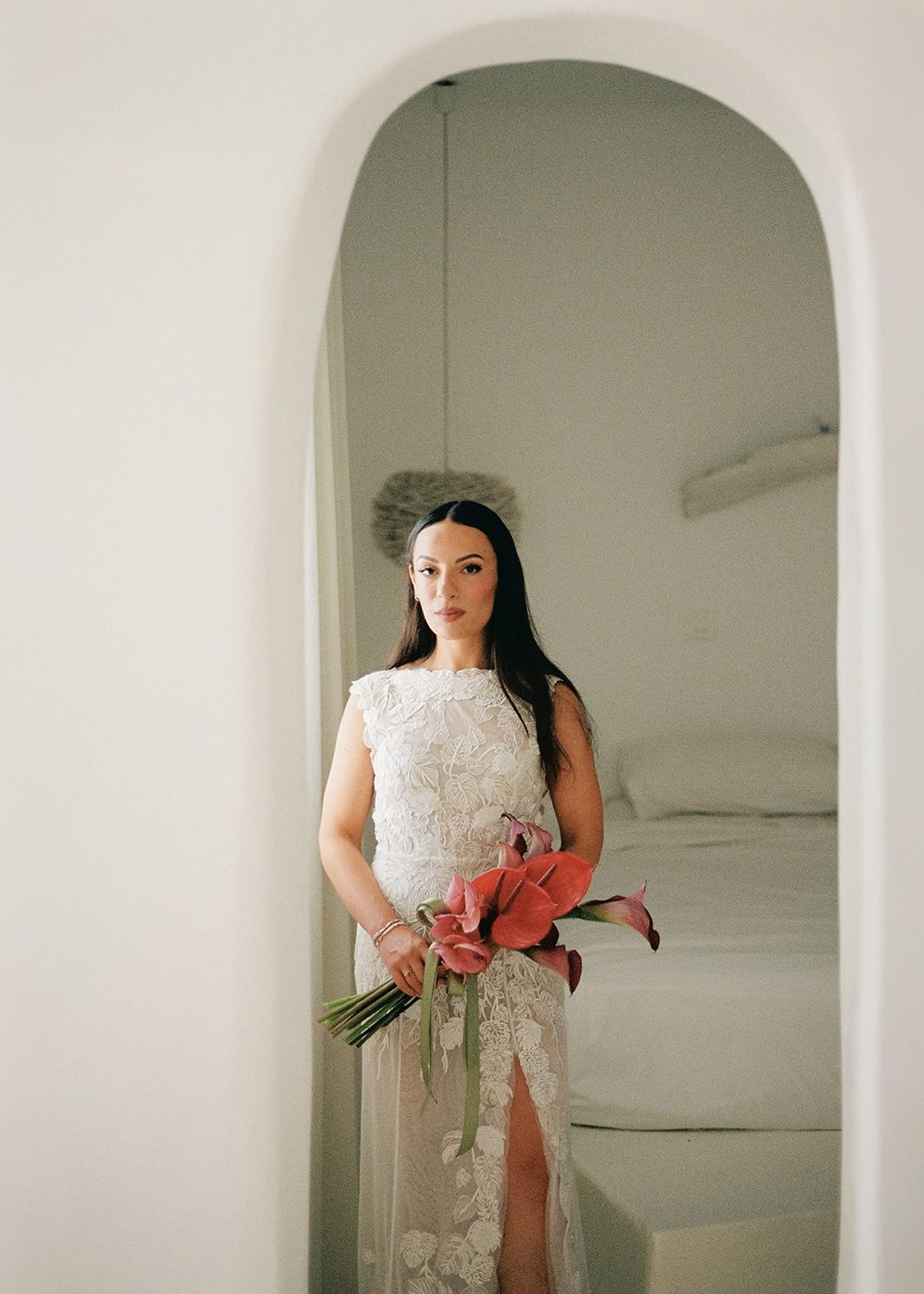 Hermione de Paula bride Christie wearing a custom Monstera hand-embroidered couture wedding gown - photo 2