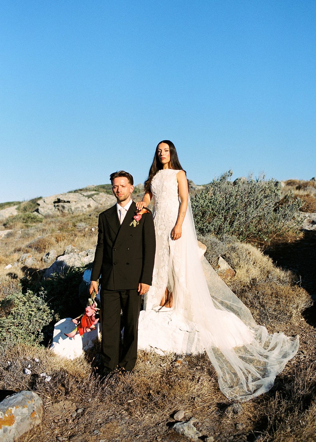 Hermione de Paula bride Christie wearing a custom Monstera hand-embroidered couture wedding gown - photo 3