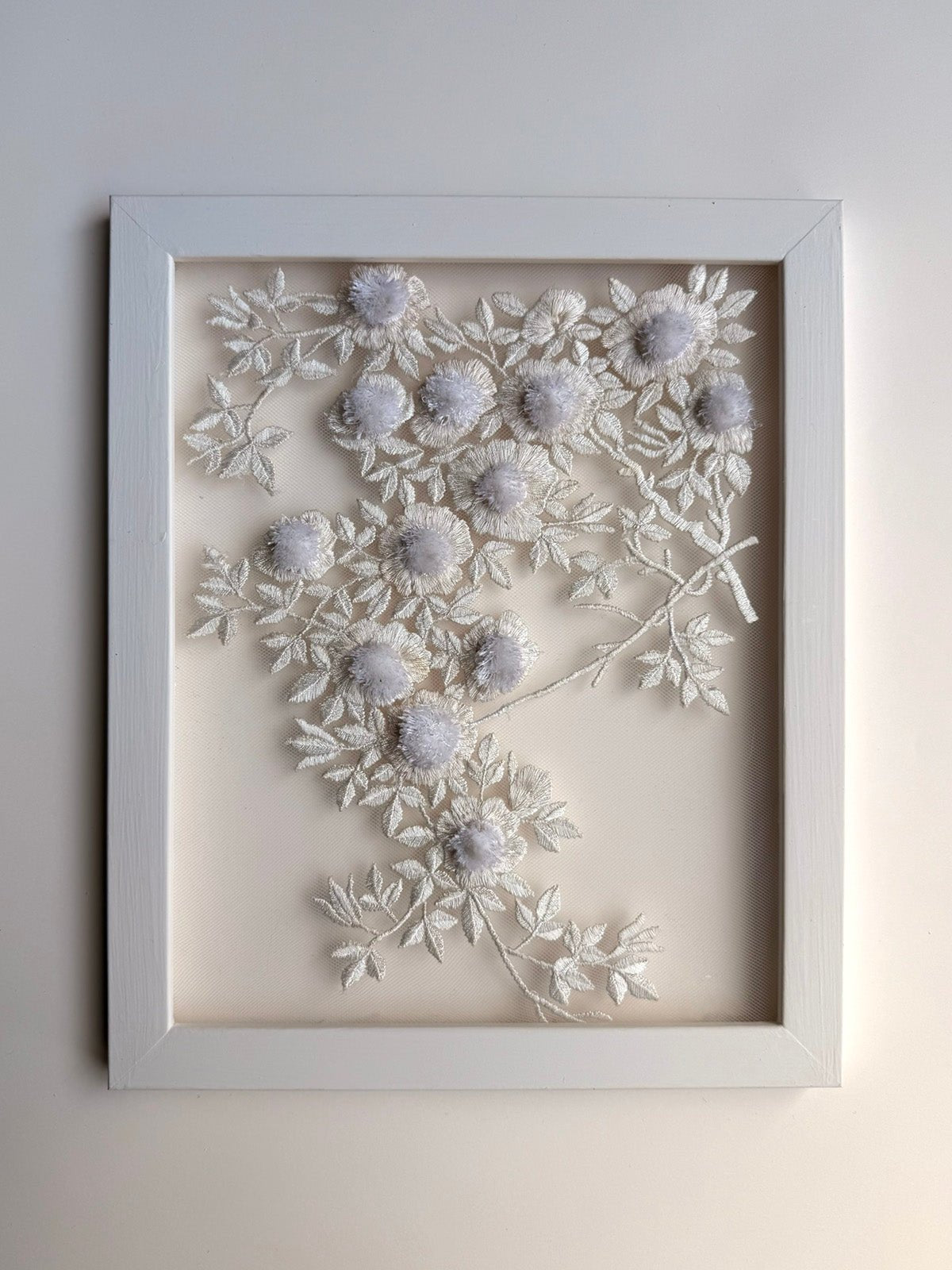 hermione - de - paula - Embroidery No. 003 - Signed & Numbered Framed Couture Swatch - botanical - couture