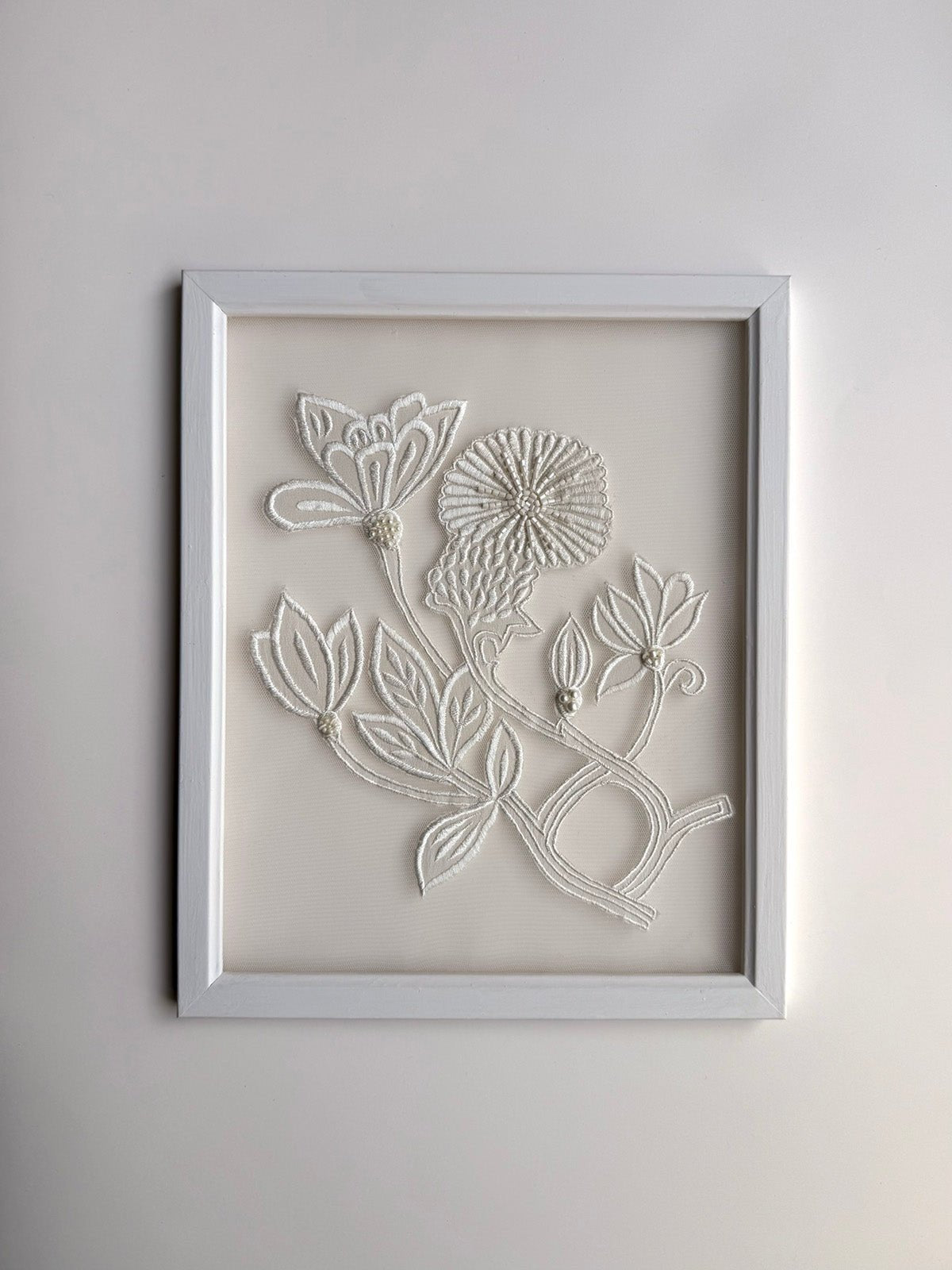 hermione - de - paula - Embroidery No. 011 - Signed & Numbered Framed Couture Swatch - botanical - couture