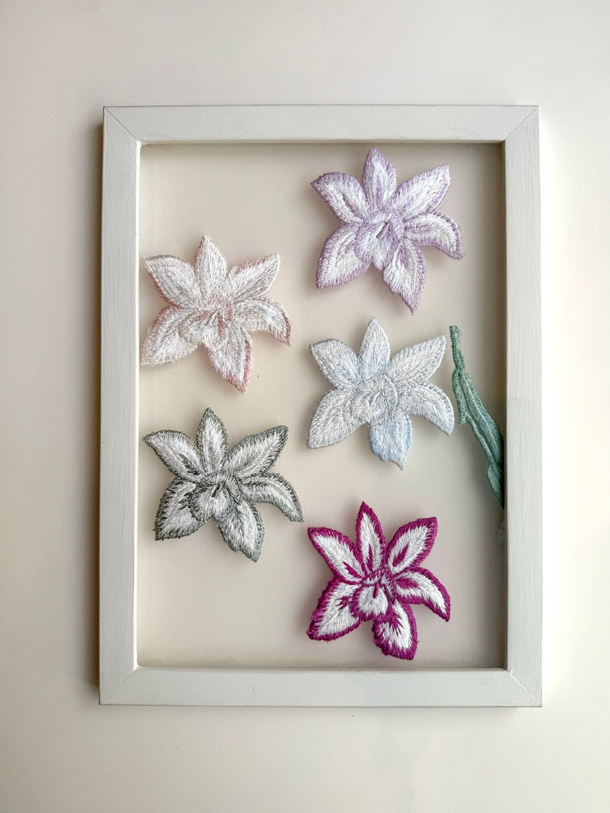 hermione - de - paula - Embroidery No. 018 - Signed & Numbered Framed Couture Swatch - botanical - couture