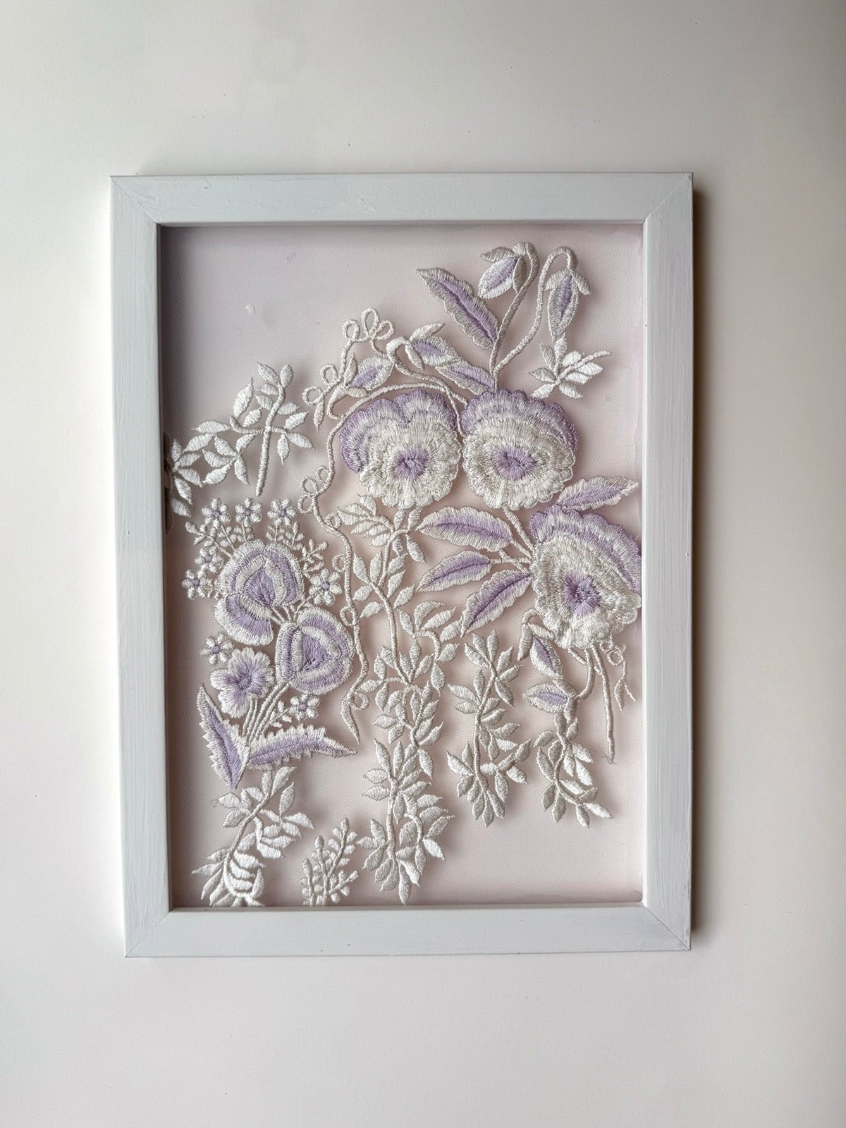 hermione - de - paula - Embroidery No. 019 - Signed & Numbered Framed Couture Swatch - botanical - couture