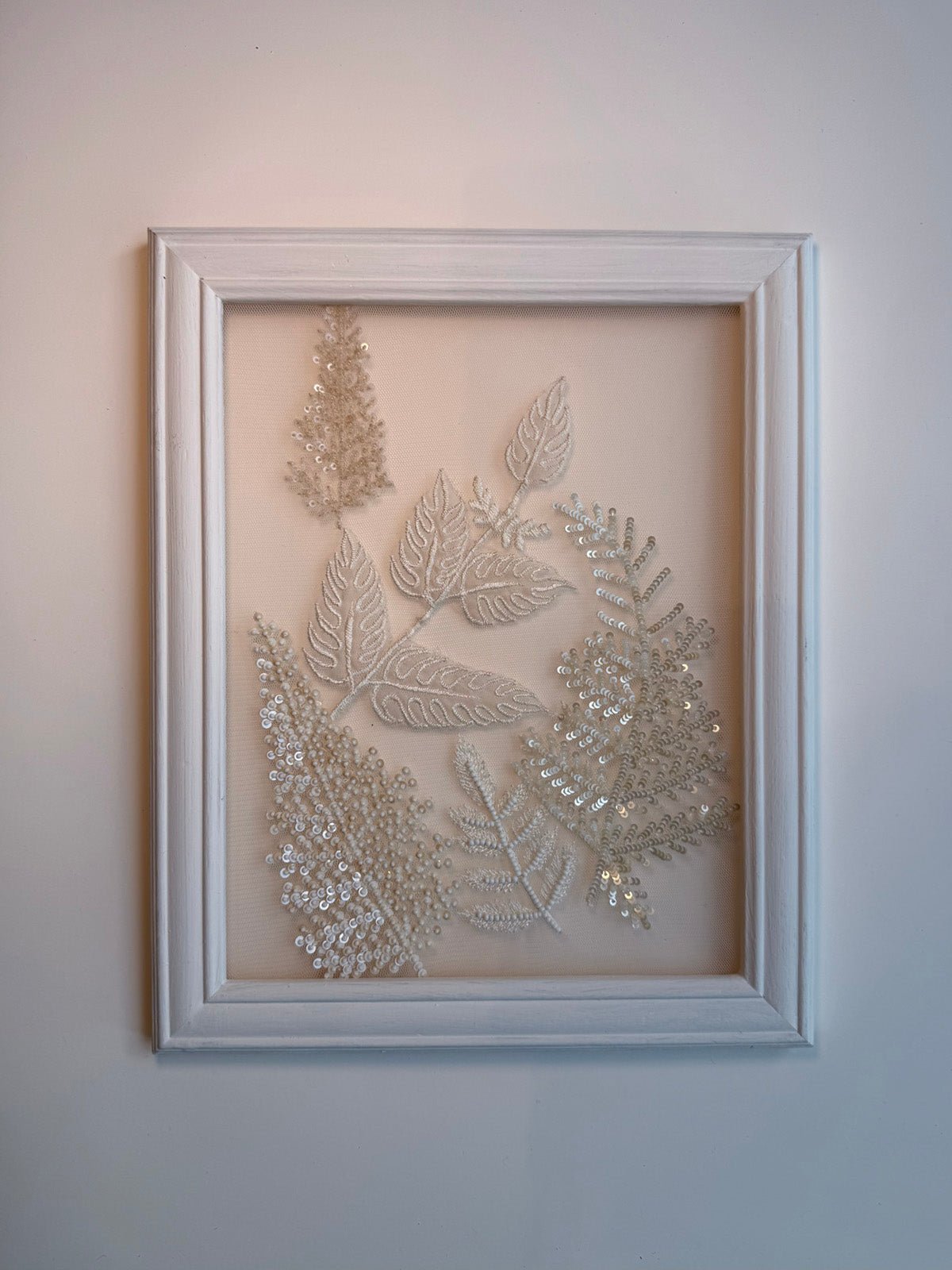hermione - de - paula - Embroidery No. 034 - Signed & Numbered Framed Couture Swatch - botanical - couture