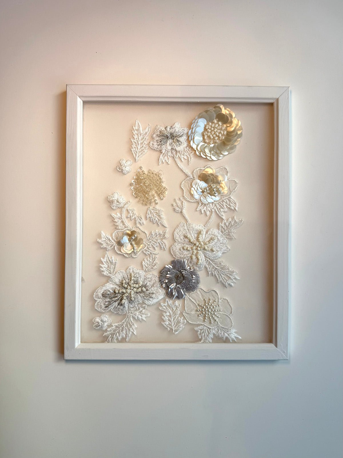 hermione - de - paula - Embroidery No. 039 - Signed & Numbered Framed Couture Swatch - botanical - couture