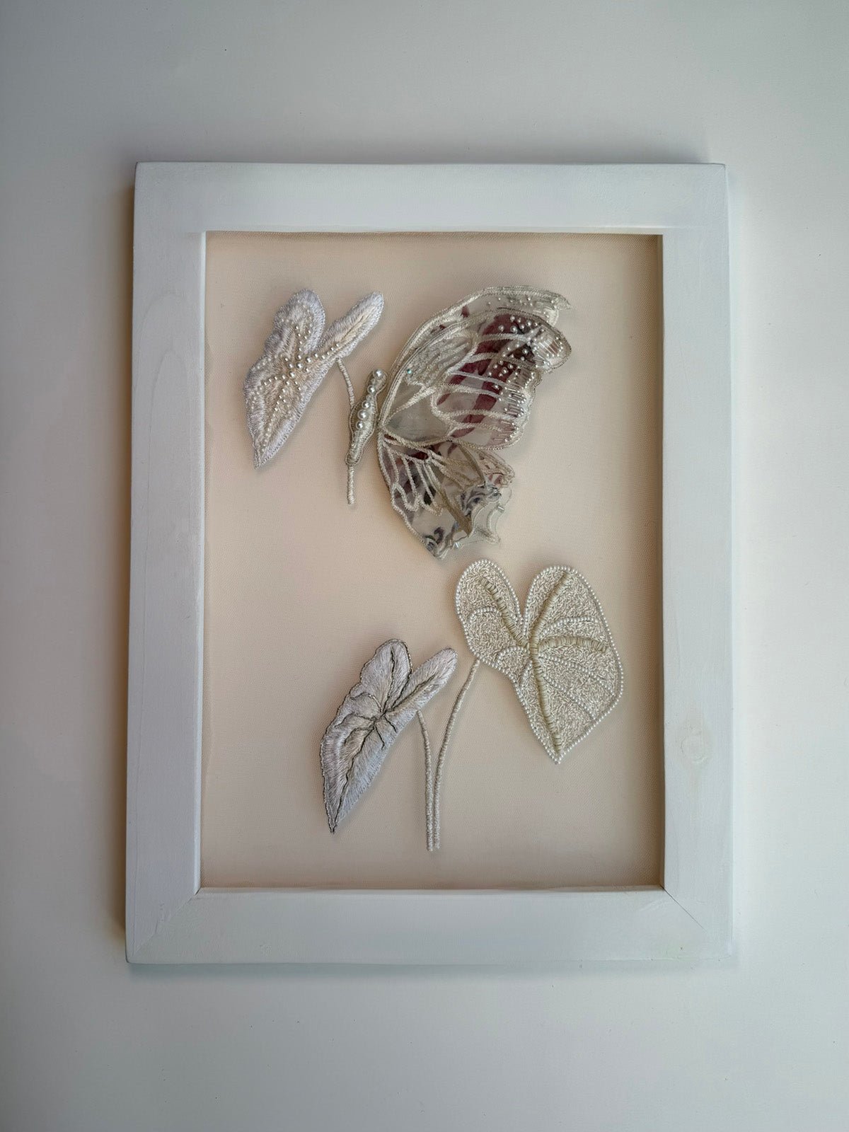 hermione - de - paula - Embroidery No. 041 - Signed & Numbered Framed Couture Swatch - botanical - couture