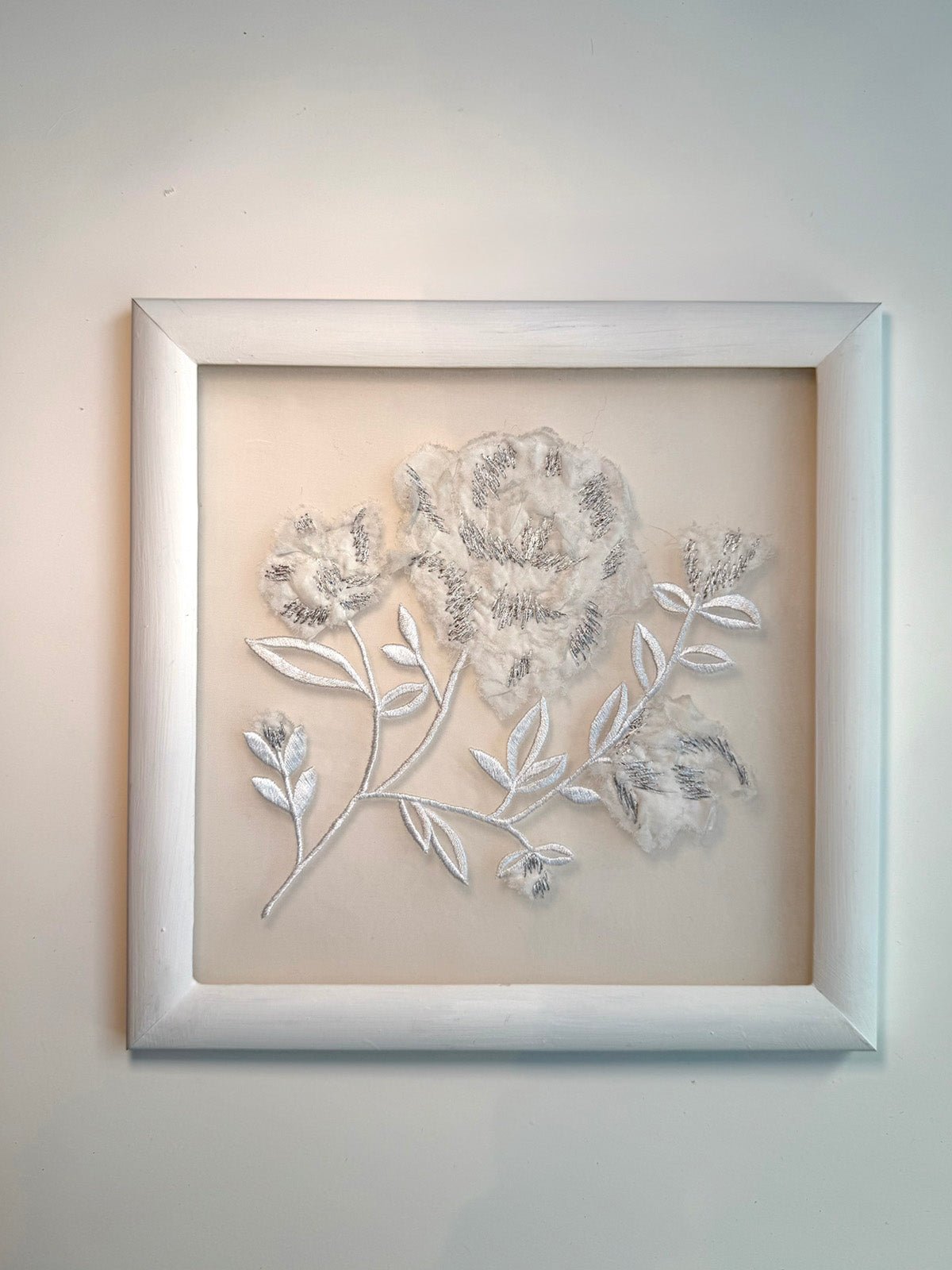 hermione - de - paula - Embroidery No. 042 - Signed & Numbered Framed Couture Swatch - botanical - couture