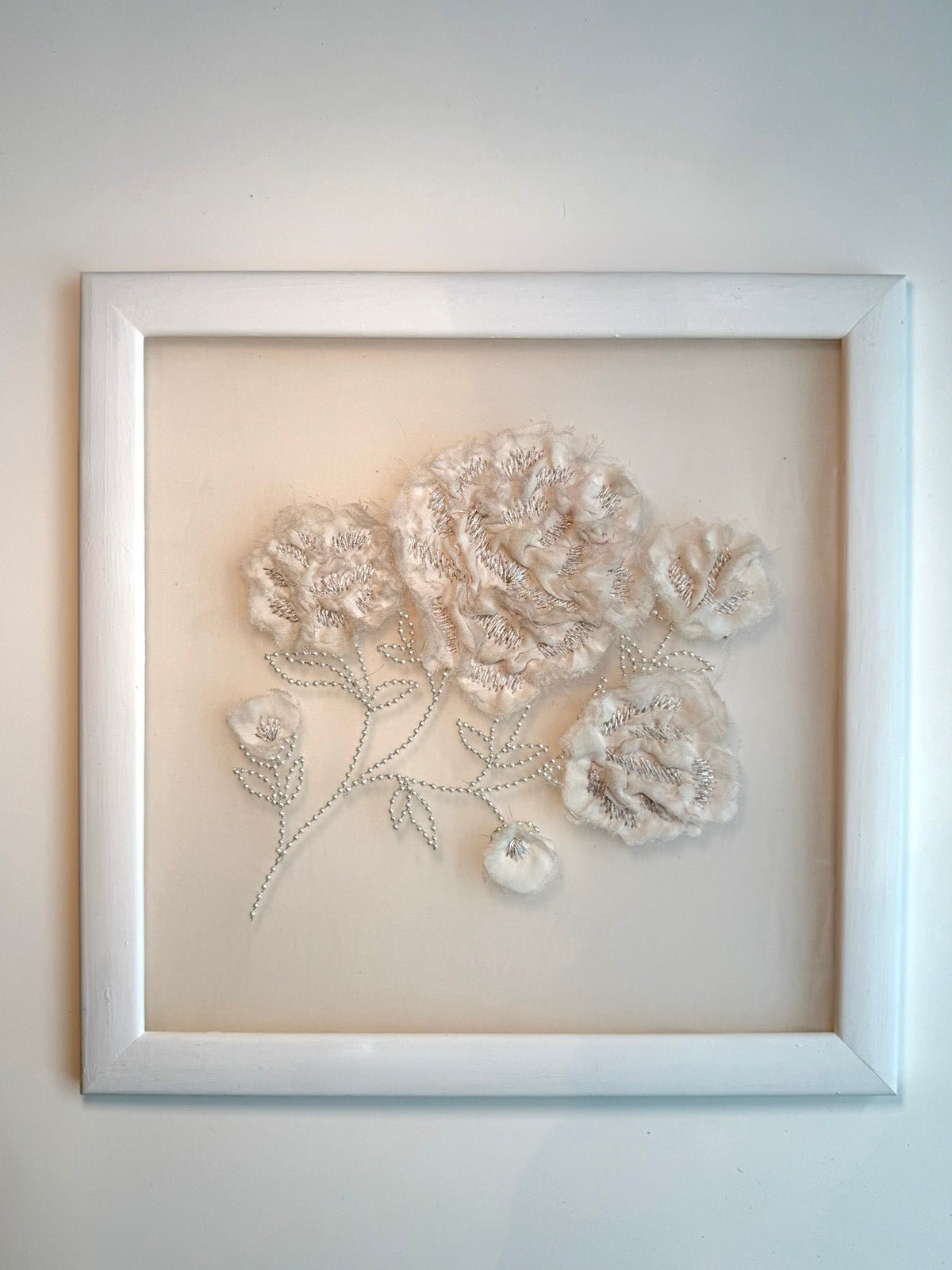 hermione - de - paula - Embroidery No. 048 - Signed & Numbered Framed Couture Swatch - botanical - couture