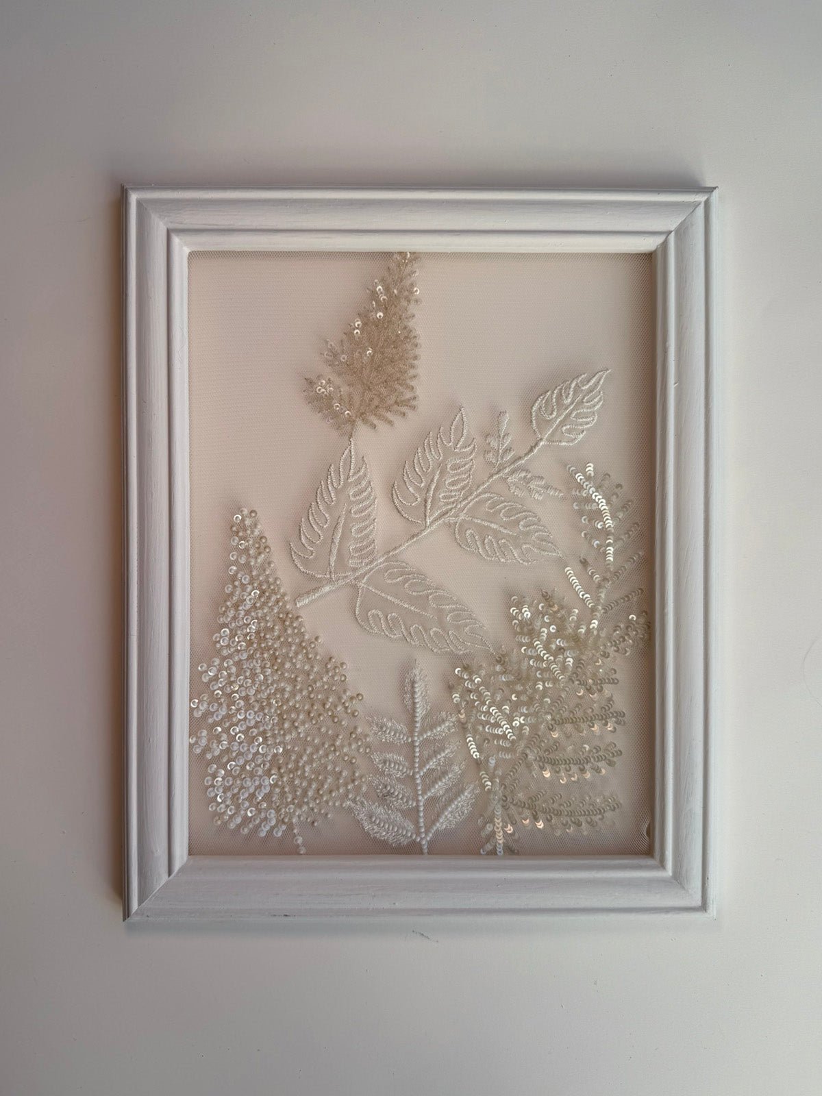 hermione - de - paula - Embroidery No. 050 - Signed & Numbered Framed Couture Swatch - botanical - couture