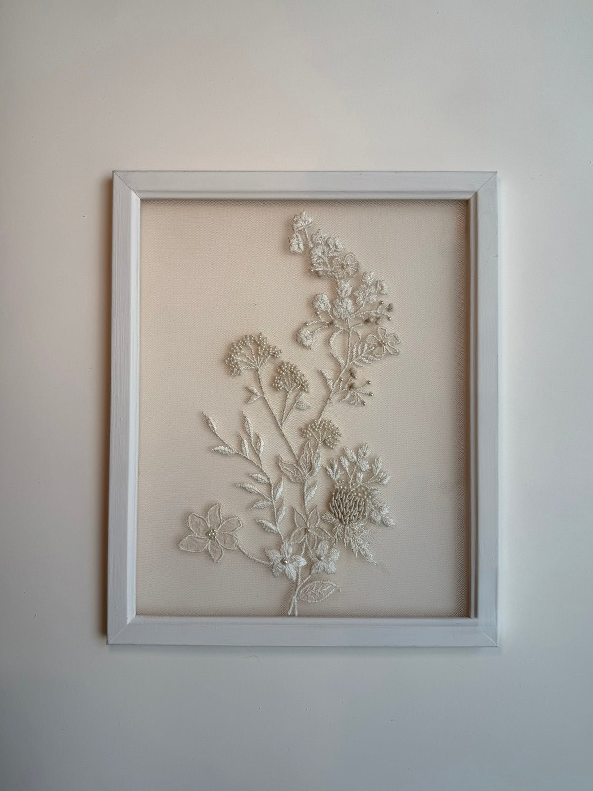 hermione - de - paula - Embroidery No. 051 - Signed & Numbered Framed Couture Swatch - botanical - couture