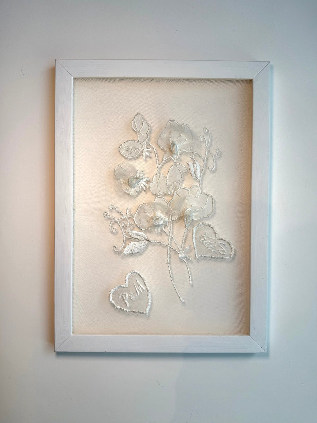 hermione - de - paula - Embroidery No. 061 - Signed & Numbered Framed Couture Swatch - botanical - couture