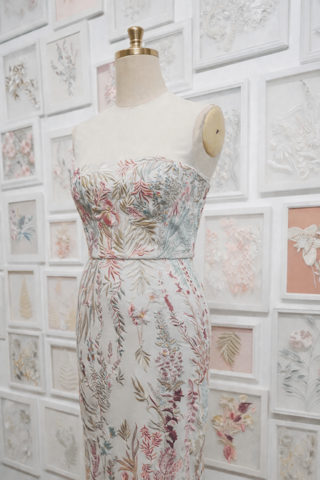 hermione - de - paula - Embroidery No. 110 - Signed & Numbered Framed Couture Embroidery - botanical - couture