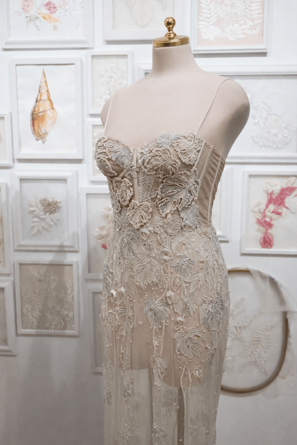 hermione - de - paula - Embroidery No. 110 - Signed & Numbered Framed Couture Embroidery - botanical - couture