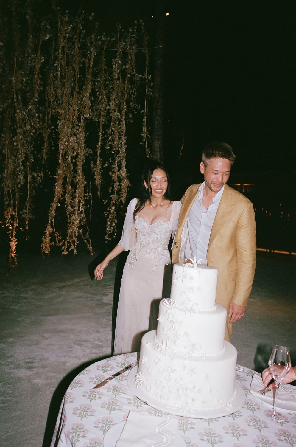 Hermione de Paula bride Manisha wearing a couture Monstera Celestial Seascape hand-embroidered wedding gown, as seen in Vogue - photo 7