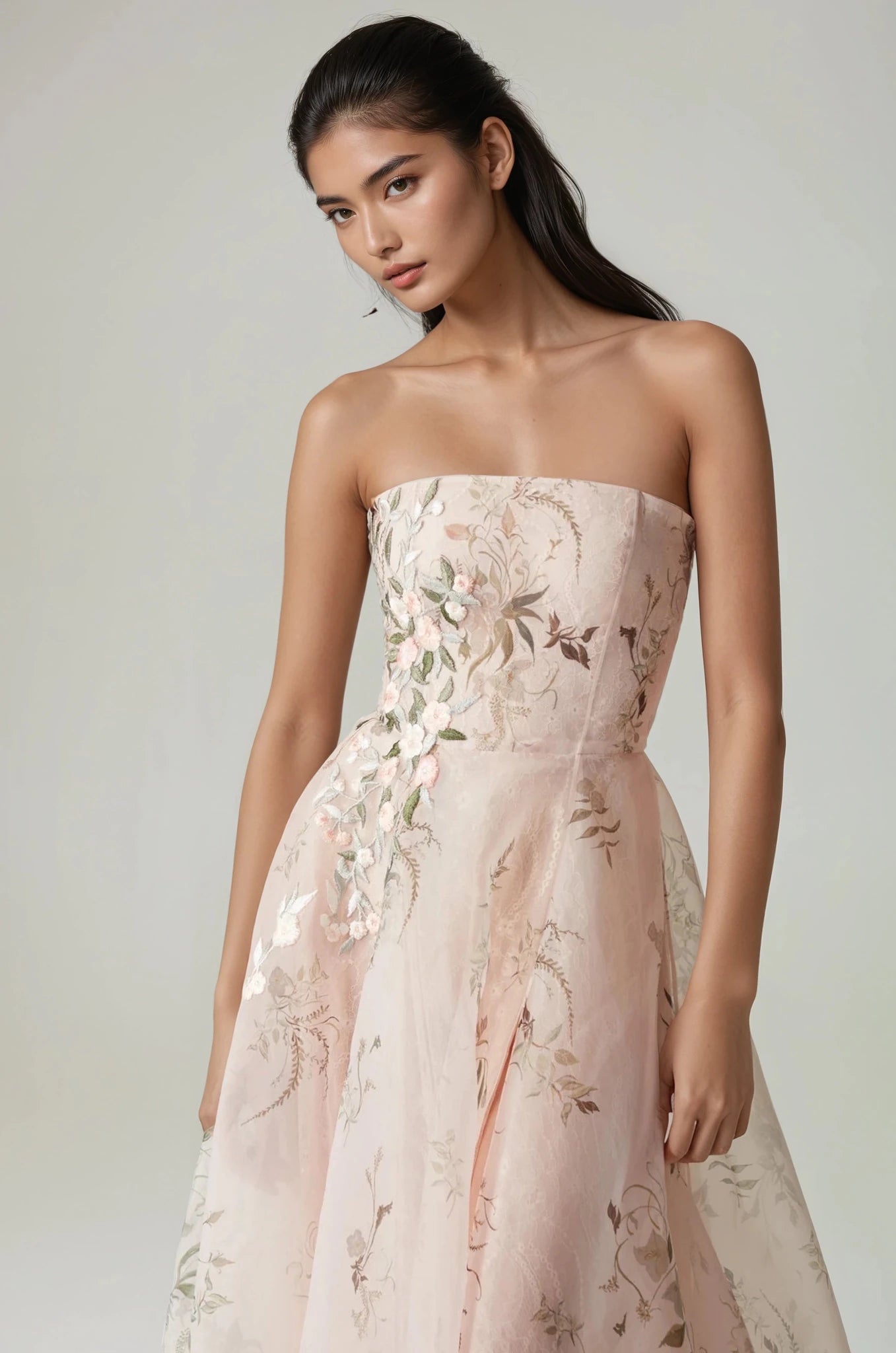 hermione - de - paula - Minature Rose Bougainvillea Oasis SL Gown Blush - botanical - couture