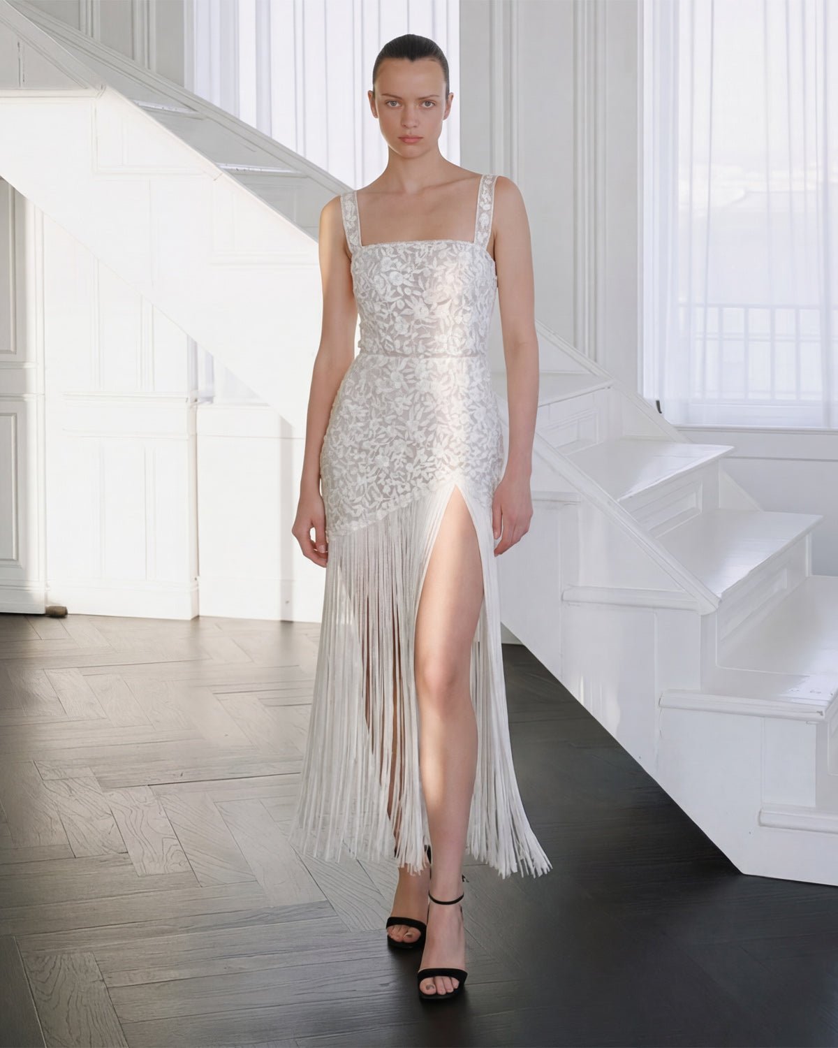 hermione-de-paula-Miniature Rose Square Neck Tassel Mini Gown | Jasmine Liquor-couture-bridal-ready-to-wear