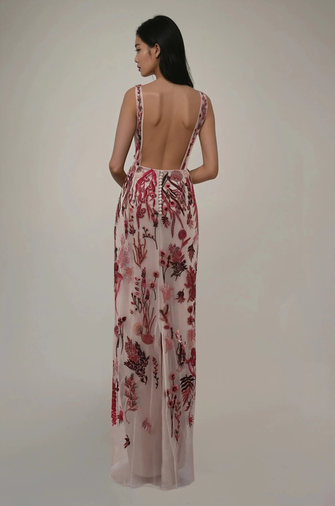 red hermione dress Underwater Wildflower SL Column Gown Cranberry Red