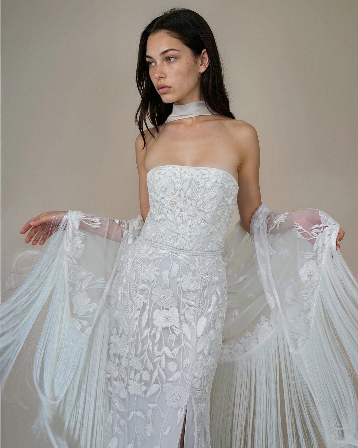 hermione-de-paula-Wild Rose Tulle Bustier Floor Length Gown Floral White-couture-bridal-ready-to-wear