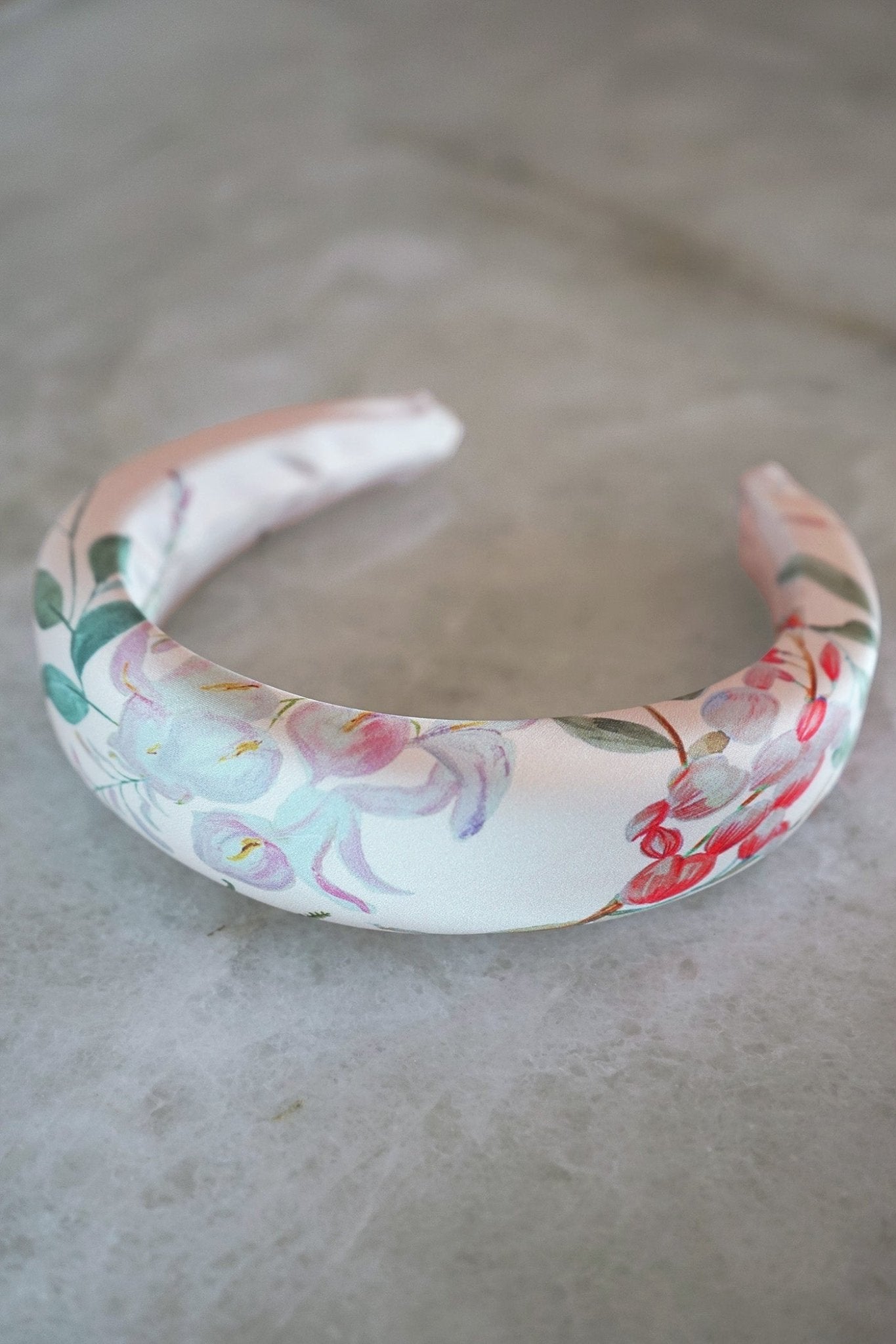 hermione - de - paula - Archive Apple Blossom Rose Printed Headband - botanical - couture