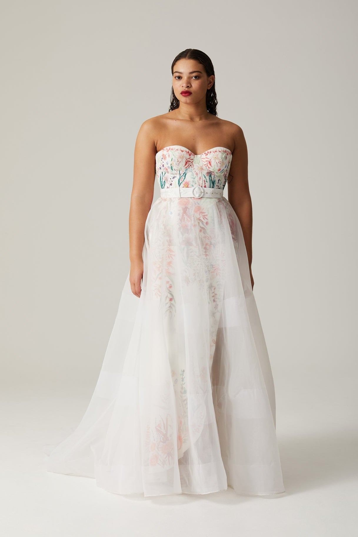 open lace back dress Archive Organza Overskirt with Crin Tape