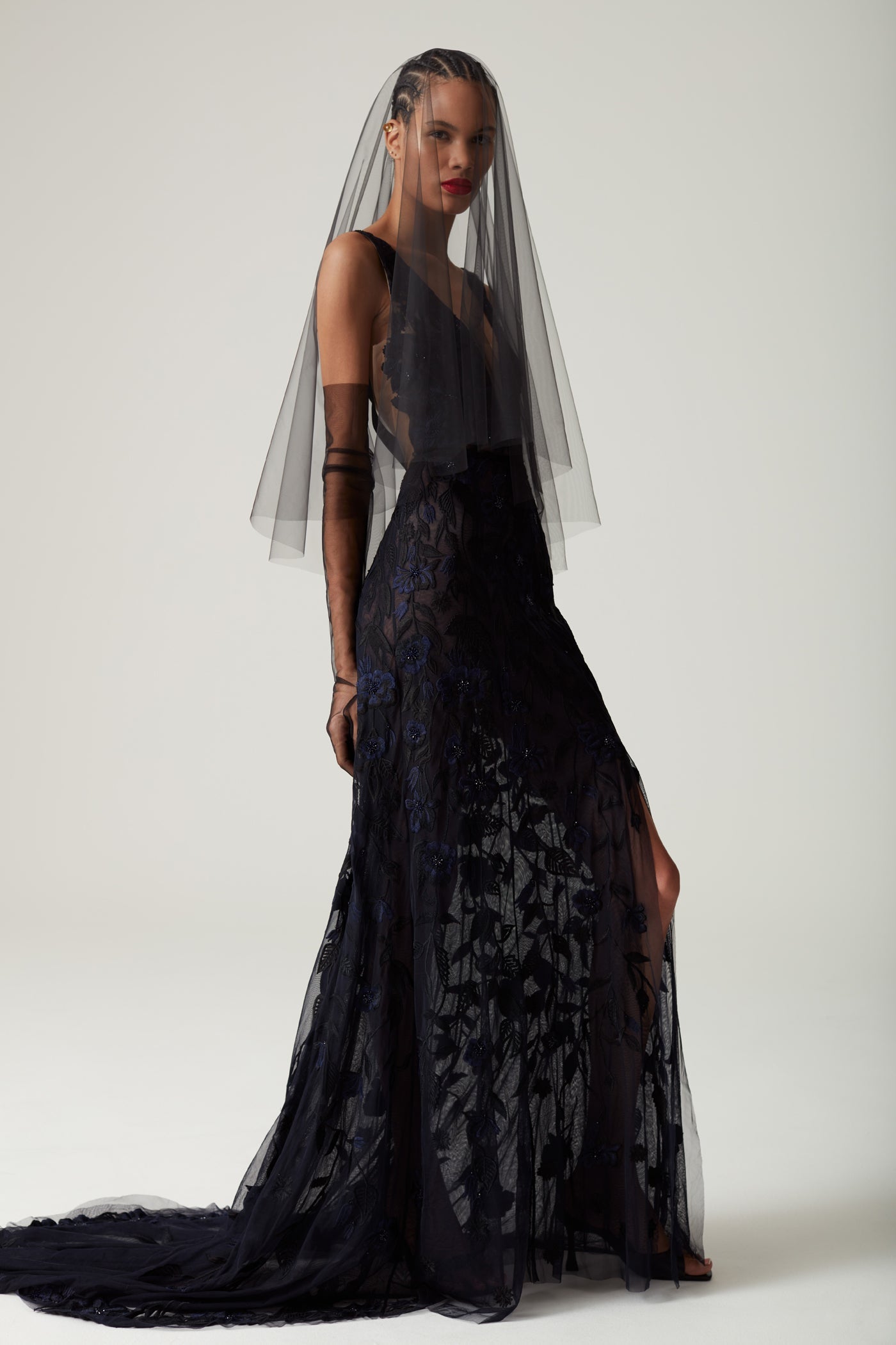 Black Opera Length Gloves | Hermione de Paula Bridal Boutique