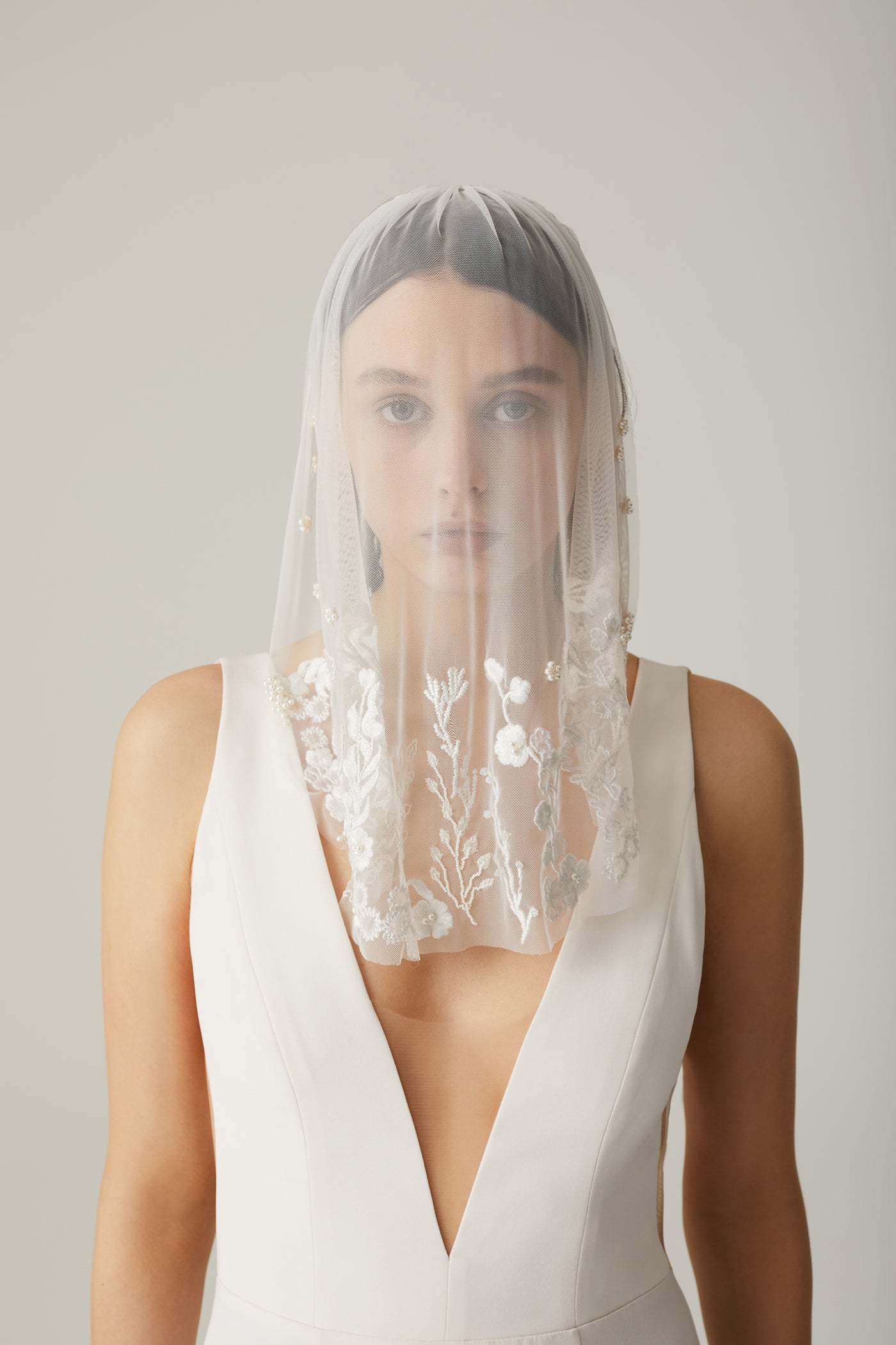 Seascape Miniature Face Veil | Hermione de Paula Bridal Boutique